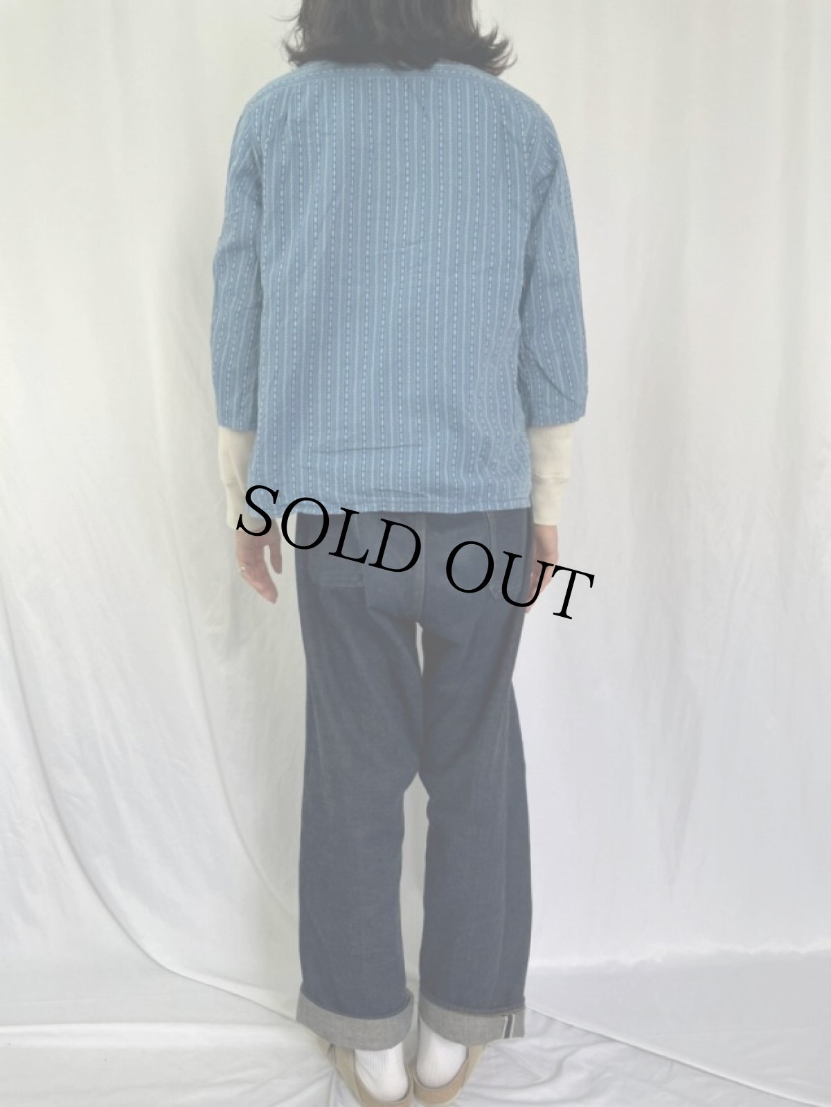 画像4: KAPITAL ストライプ柄 ボタンダウンコットンシャツ M (4)