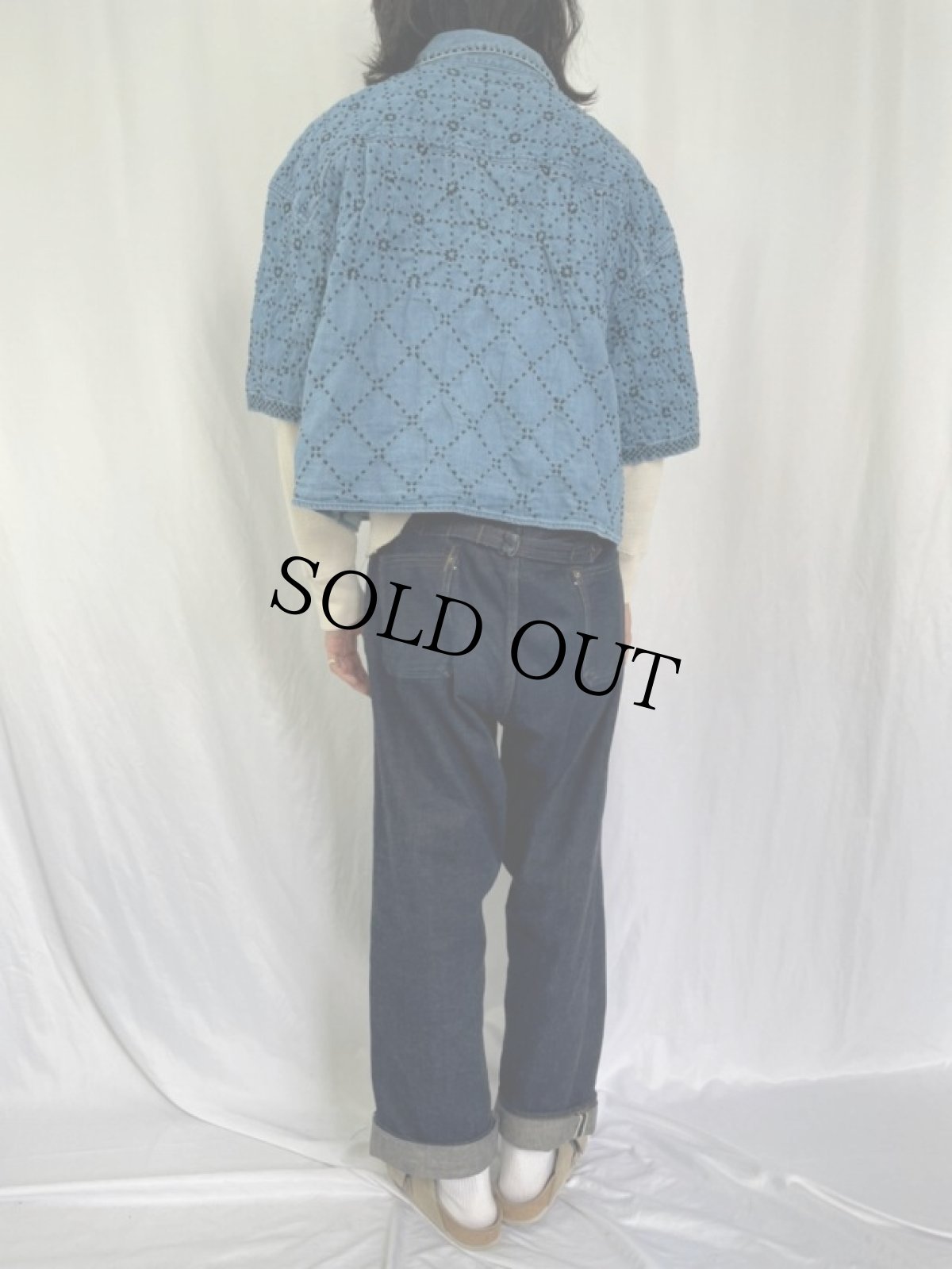 画像4: KAPITAL 道着刺し子 デニムシャツ S (4)