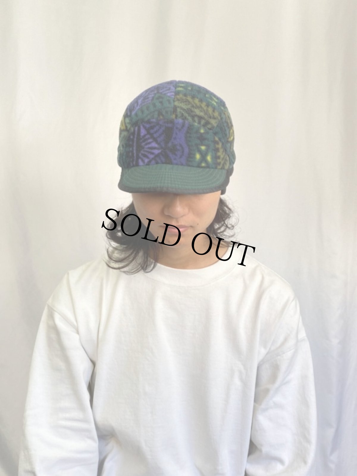 画像2: 90's Patagonia USA製 総柄 イヤーフラップフリースキャップ L (2)