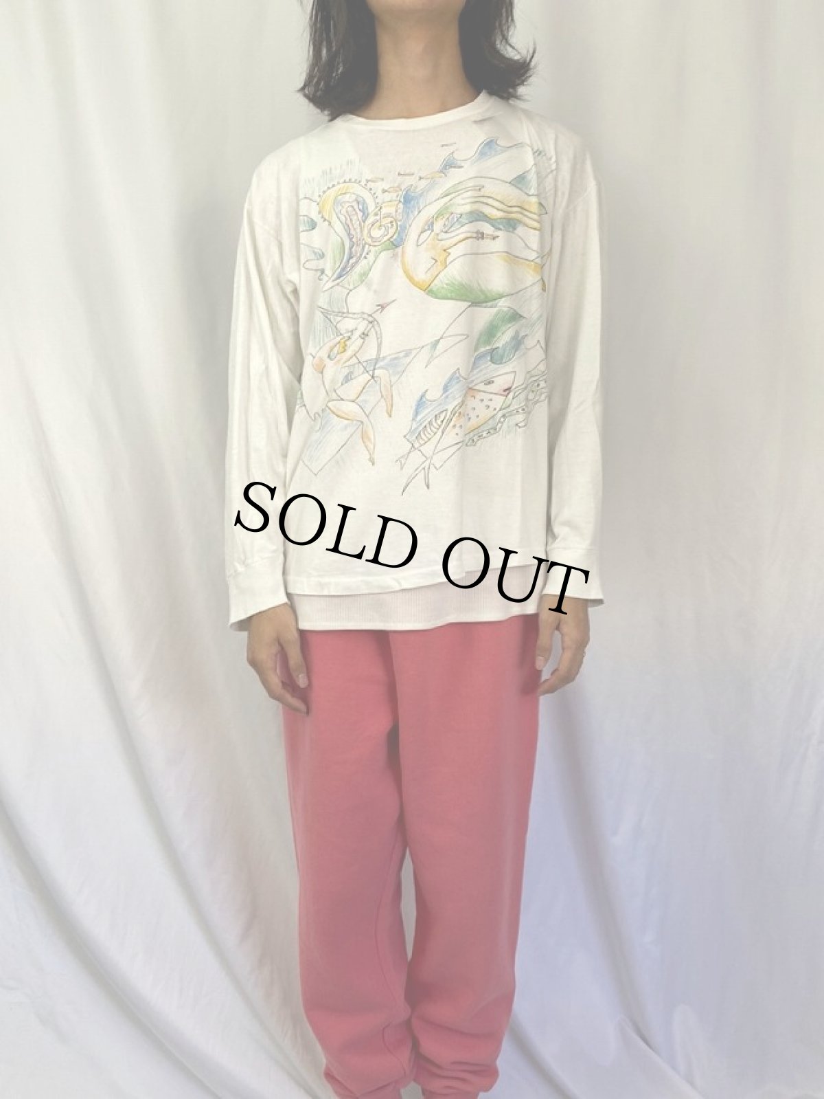 画像2: 90's swatch USA製 "SWATCH AQUA LOVE" プリントロンT (2)