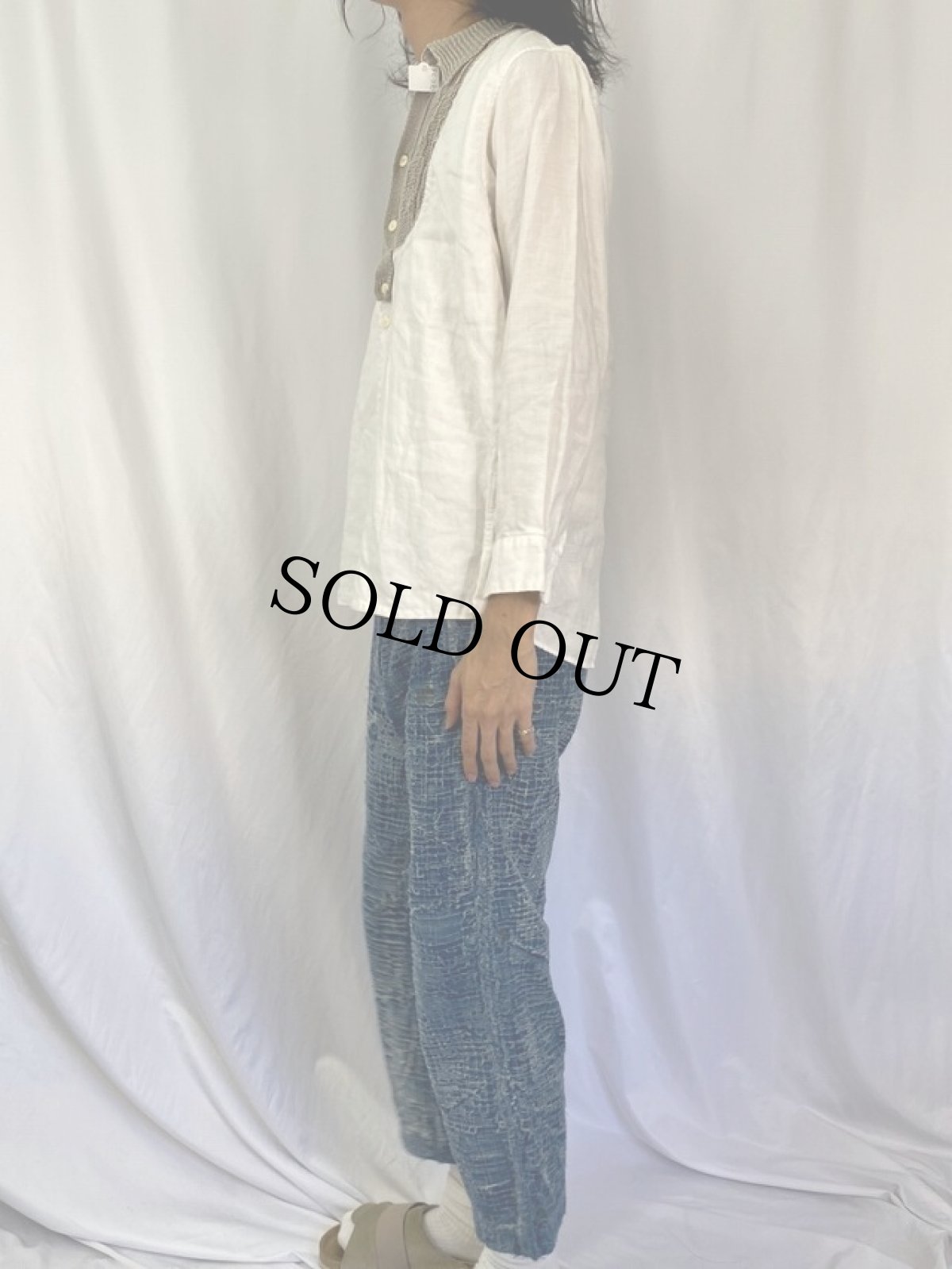 画像3: KAPITAL リネンニット×コットンシャツ M (3)