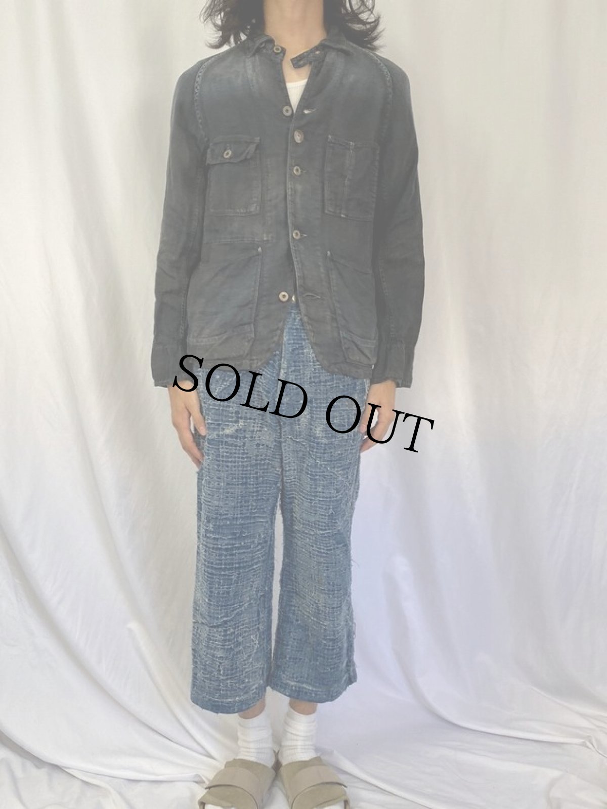 画像2: KAPITAL リネンシャツジャケット S (2)