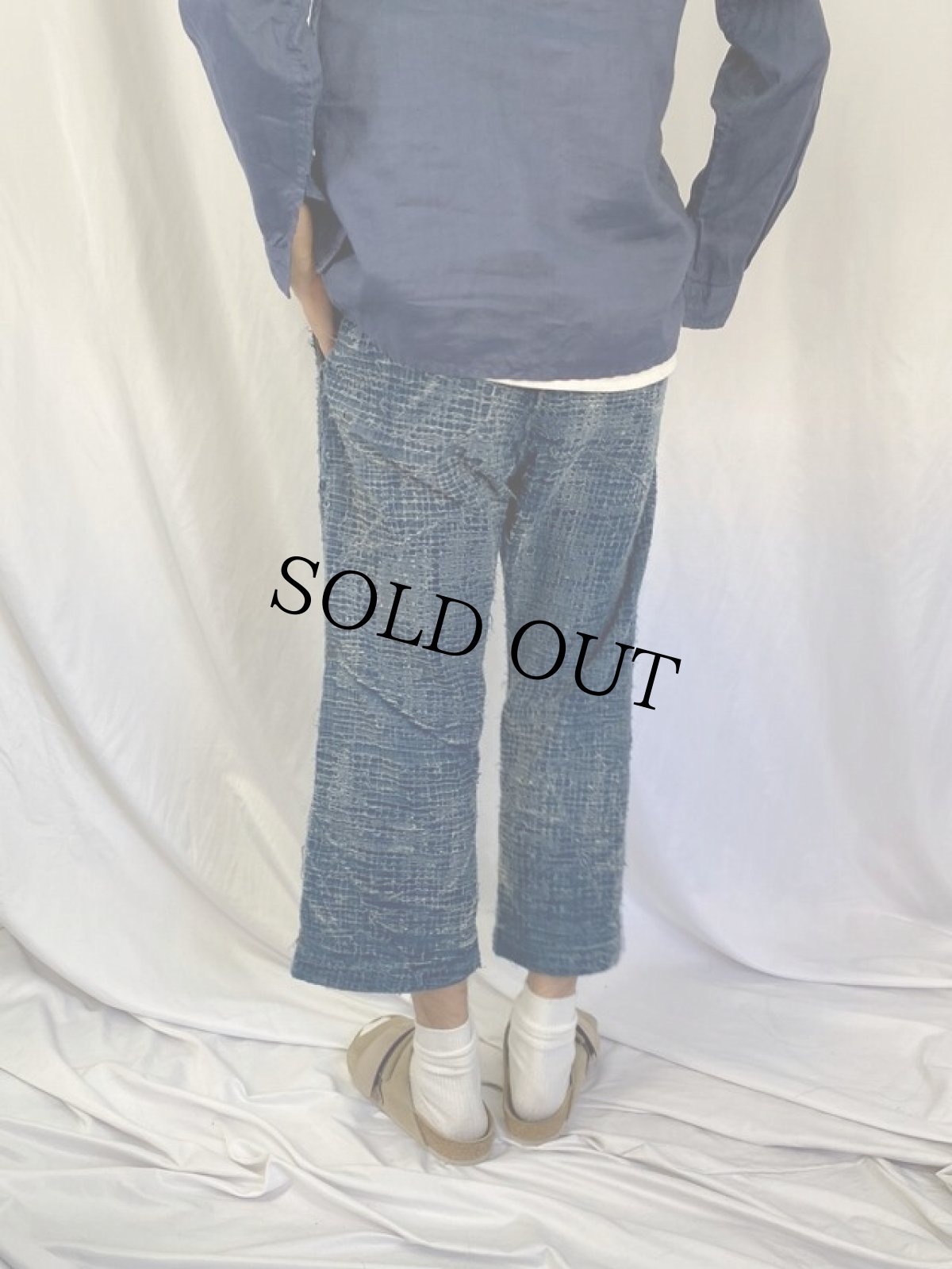 画像4: KAPITAL KOUNTRY コンチョボタン 襤褸加工デニムパンツ W31 (4)