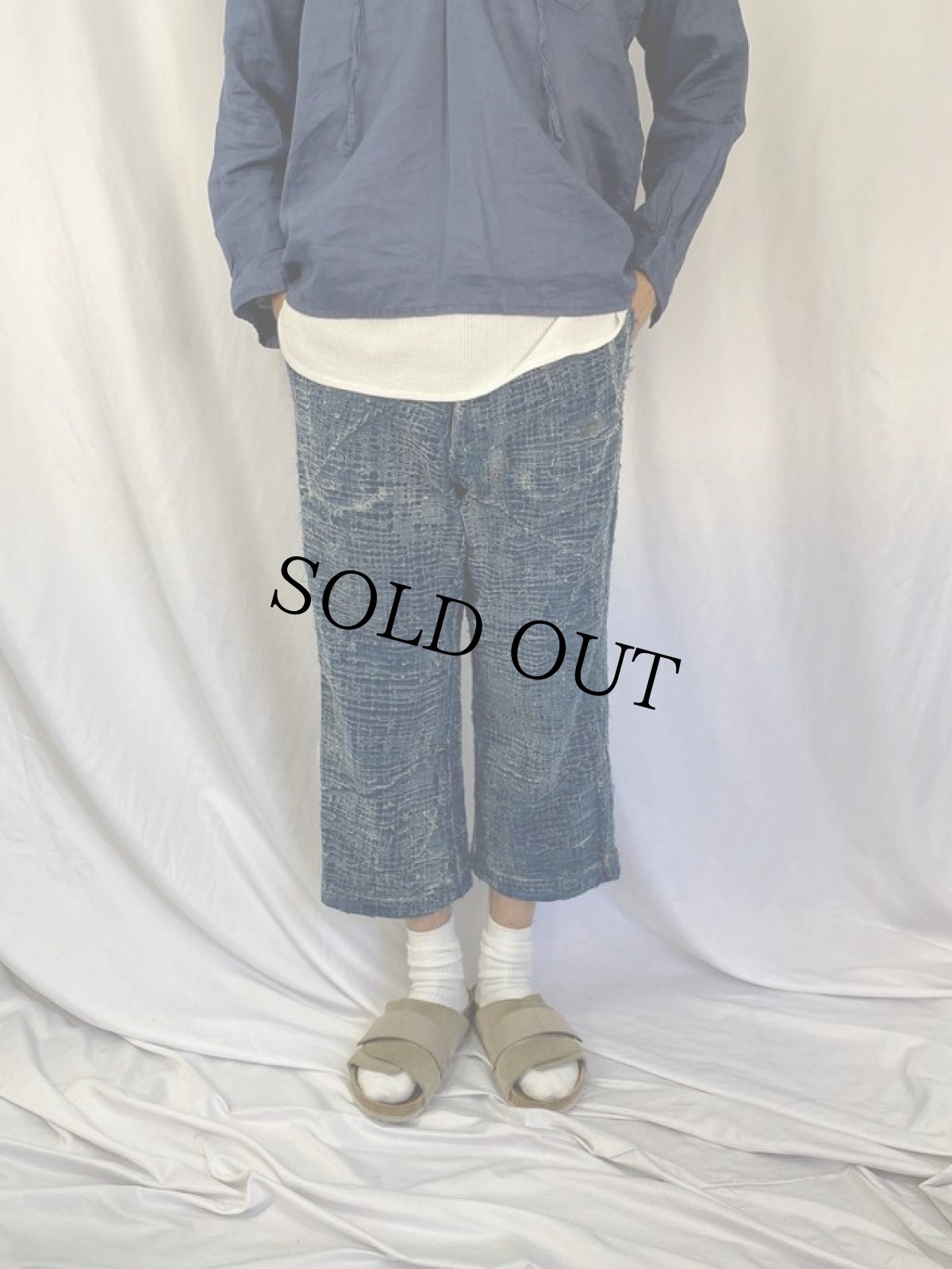 画像2: KAPITAL KOUNTRY コンチョボタン 襤褸加工デニムパンツ W31 (2)