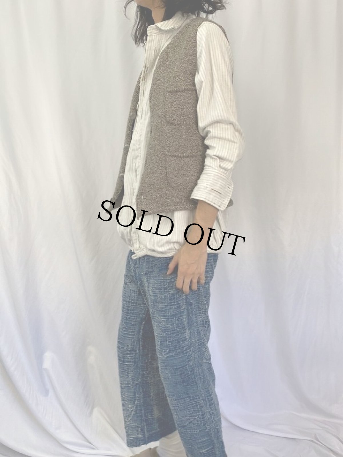 画像3: KAPITAL コンチョボタン ウールベスト S (3)