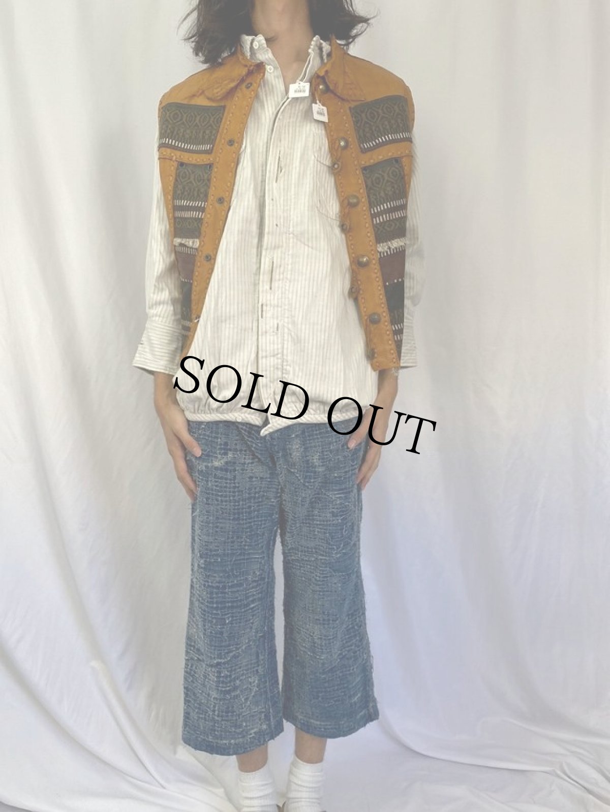 画像2: デザインレザーベスト (2)