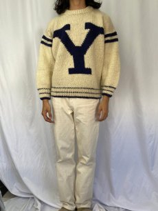 画像2: 90's ALPACA IMPORTS ネパール製 "YALE" ウールニットセーター (2)