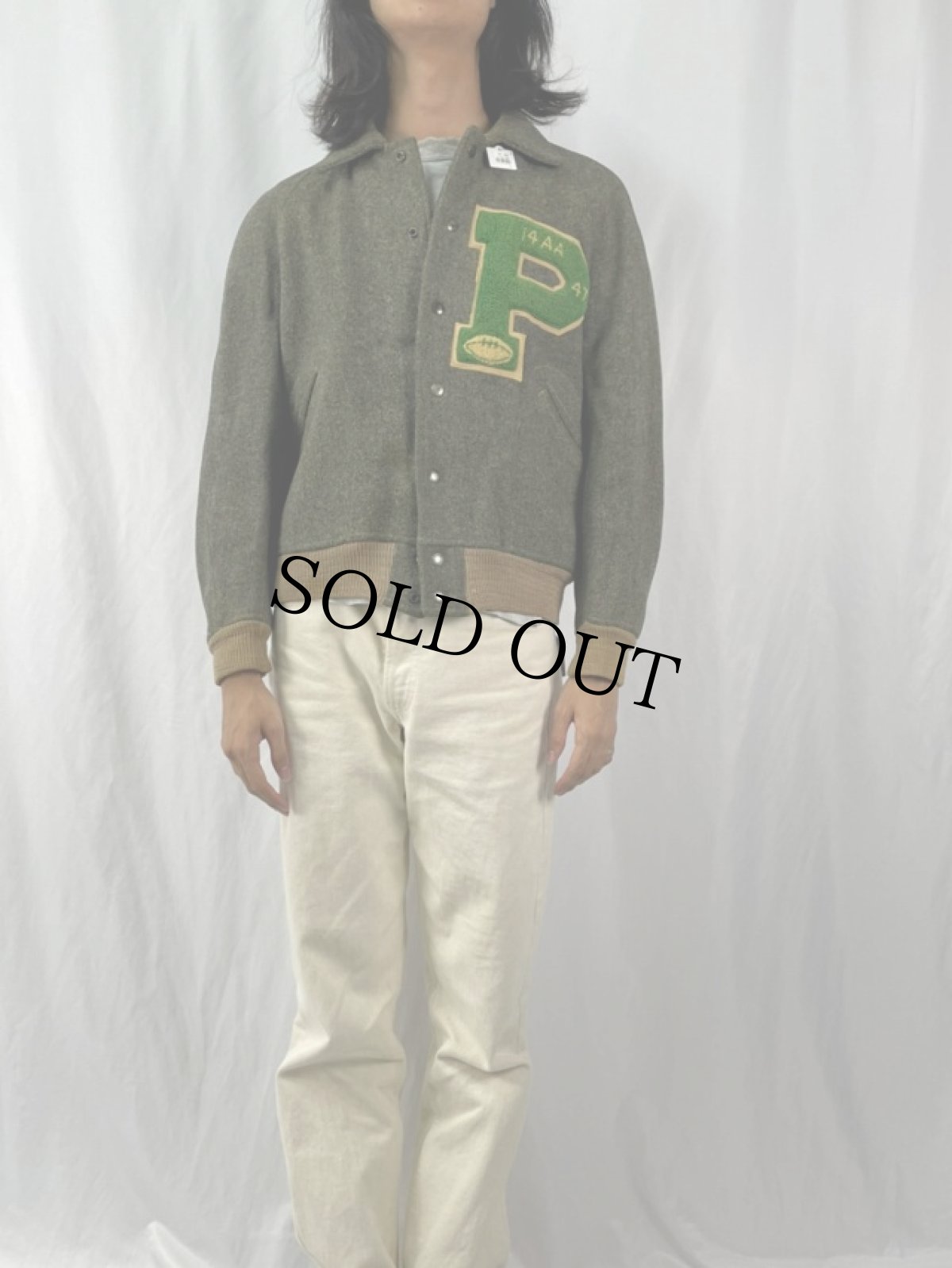 画像2: 40's HOLT'S ウールスタジャン 40 (2)