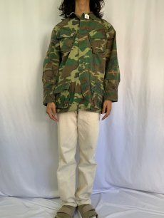 画像2: 70's U.S.ARMY ERDL迷彩 "MIXリーフ" リップストップ ファティーグジャケット 4th MEDIUM-LONG (2)