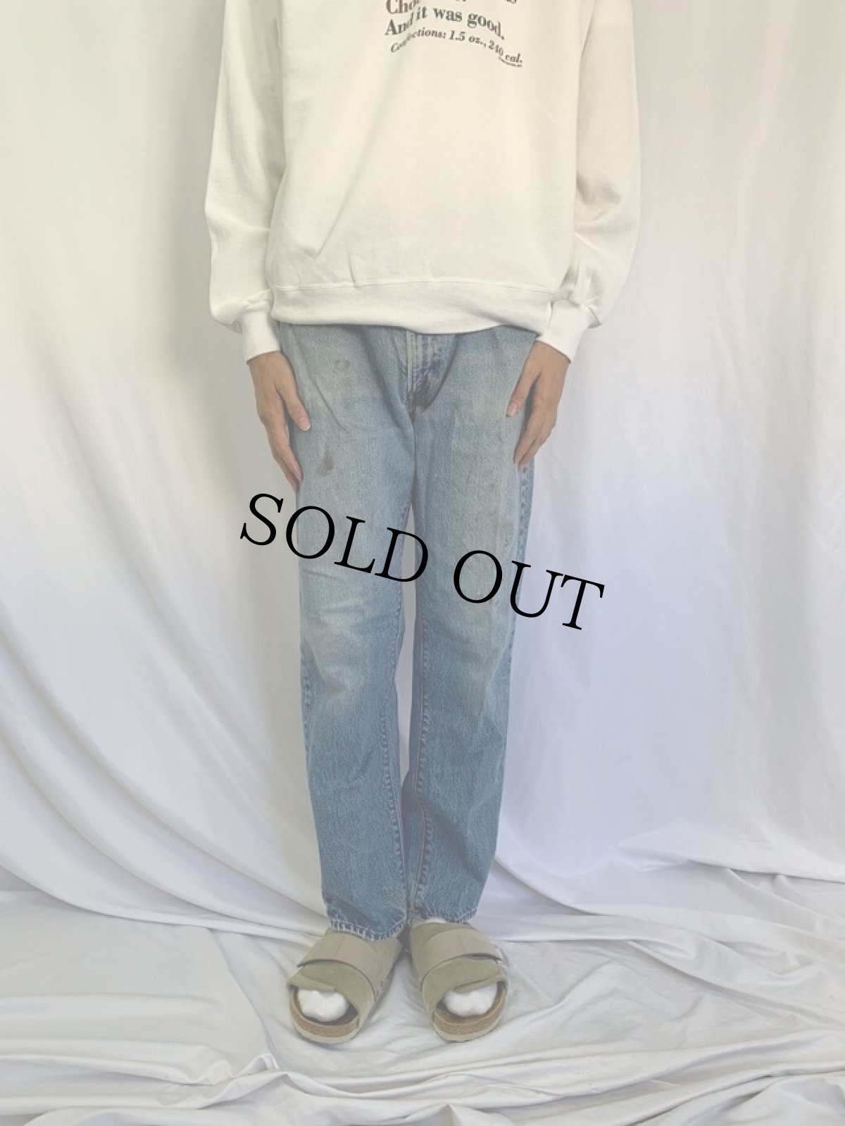 画像2: 80's 505-0217 USA製 内股シングル デニムパンツ W35 (2)