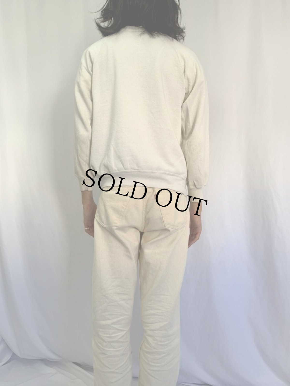 画像4: 80's USA製 月イラストプリント ラグランスウェット M (4)