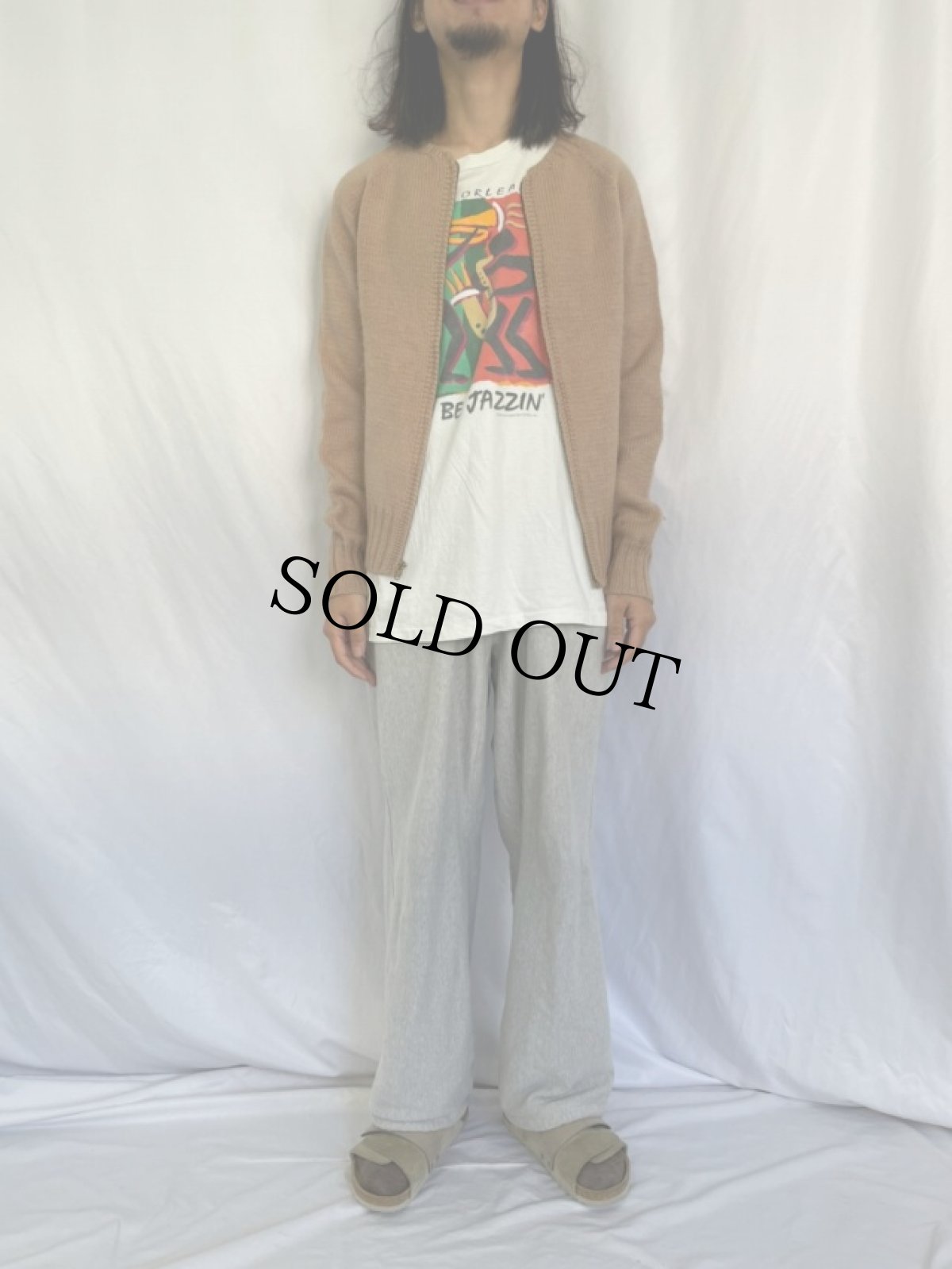 画像2: 60's ジップアップ ニットジャケット (2)