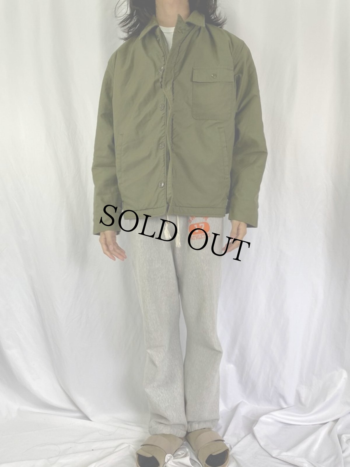 画像2: 70's U.S.NAVY A-2 ステンシル入り デッキジャケット LARGE (2)