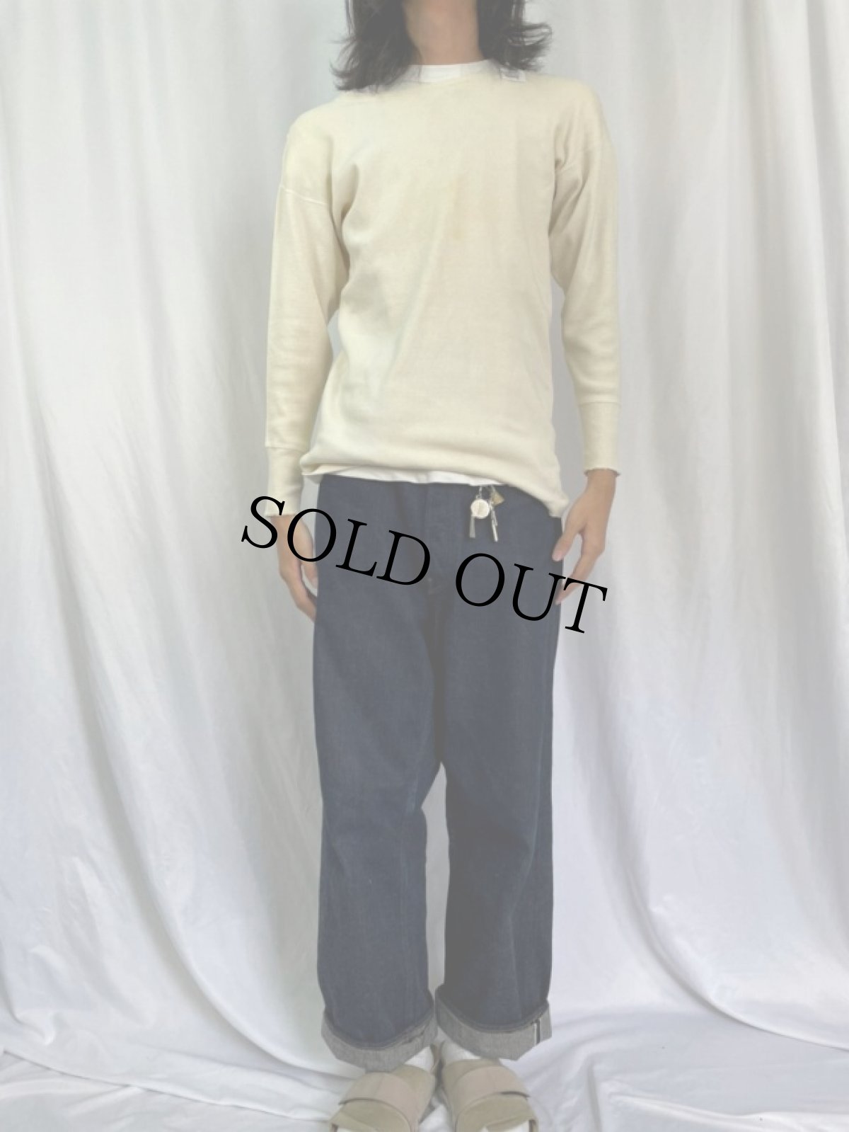 画像2: 40's J.C.Penney リブアンダーシャツ size38 (2)