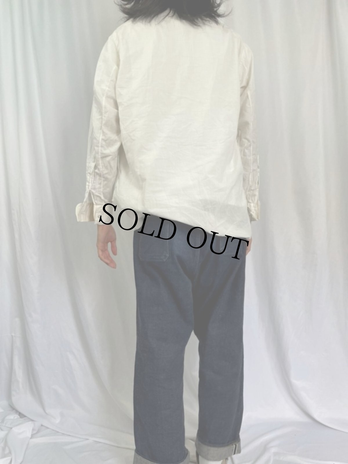 画像4: 50's Wilson Brothers イカ胸×ダブルカフス コットンドレスシャツ (4)