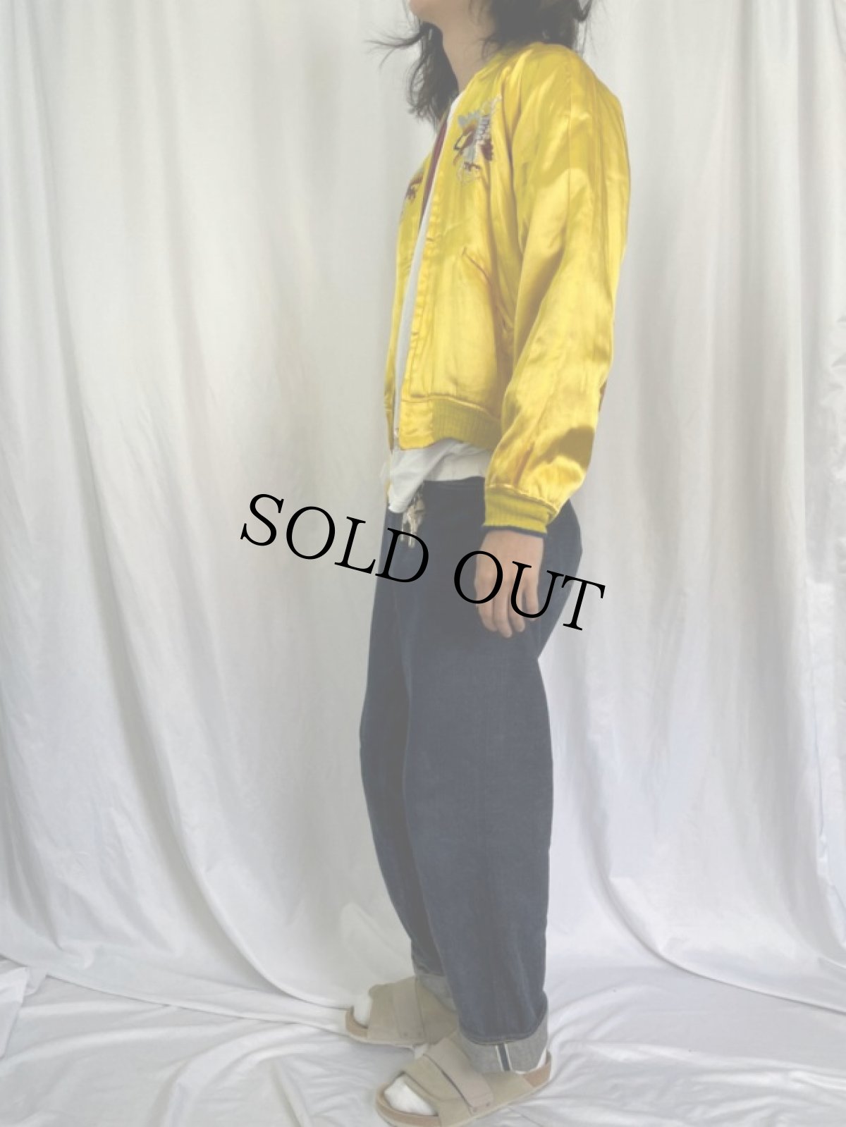 画像4: 50's JAPAN 鷹×富士山 サテンスーベニアジャケット (4)