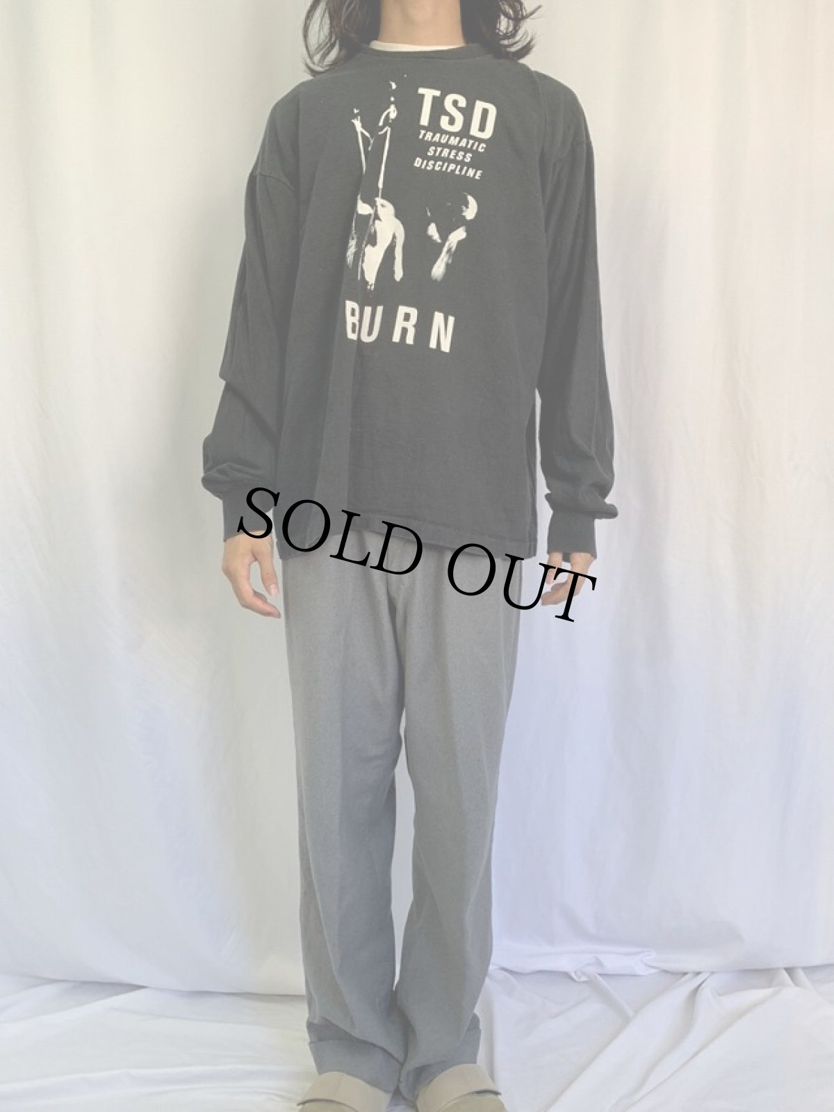 画像2: 90's USA製 TSD "TRAUMATIC STRESS DISCIPLINE" プリントロンT XXL (2)