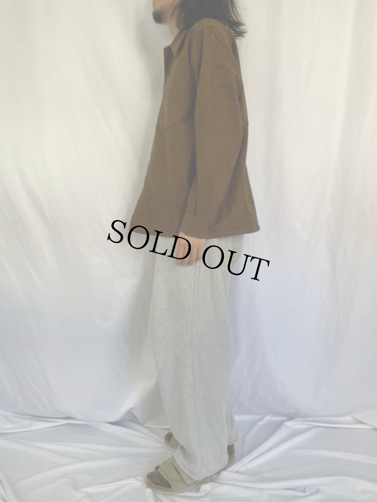 画像3: 70's PENDLETON USA製 オープンカラーウールシャツ L (3)