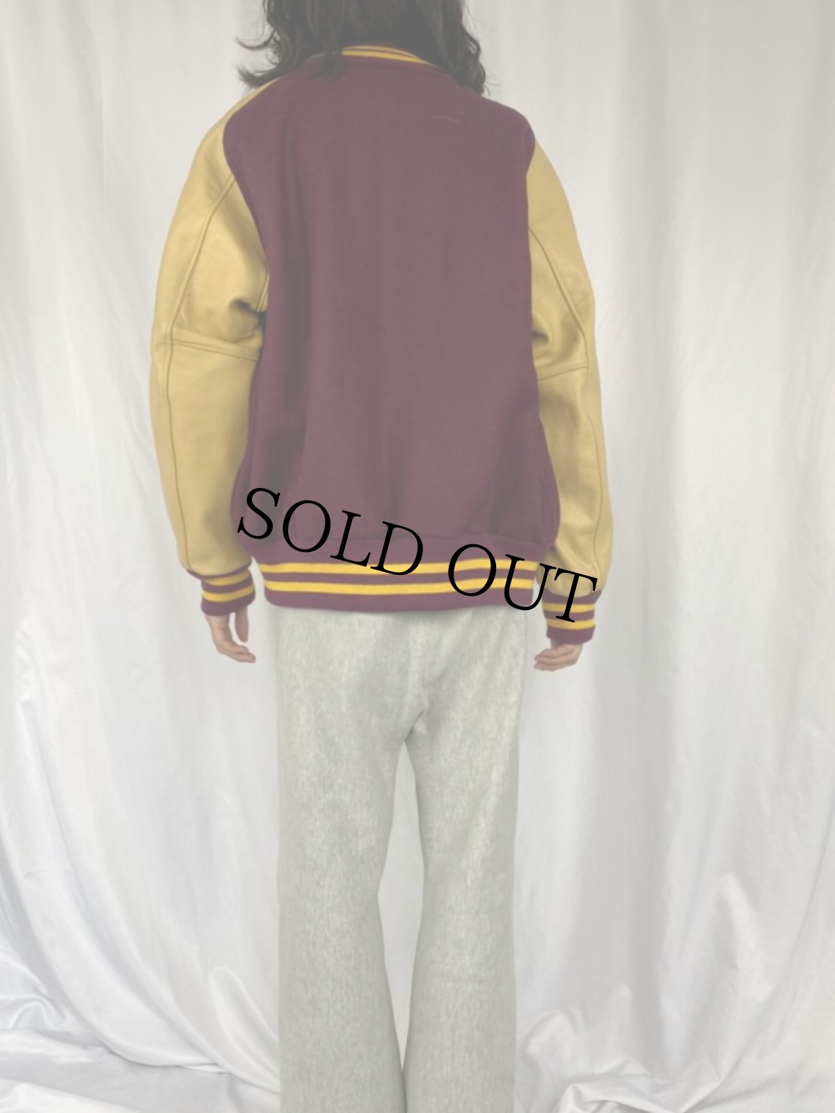 画像4: SKOOKUM ウール×レザースタジャン 48 (4)