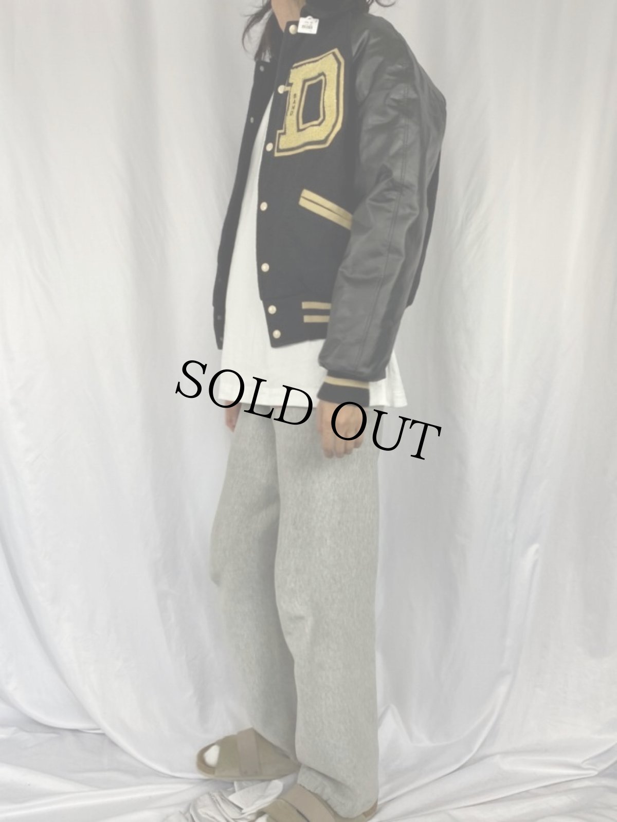 画像3: Meca パッチ付き ウール×レザースタジャン M (3)