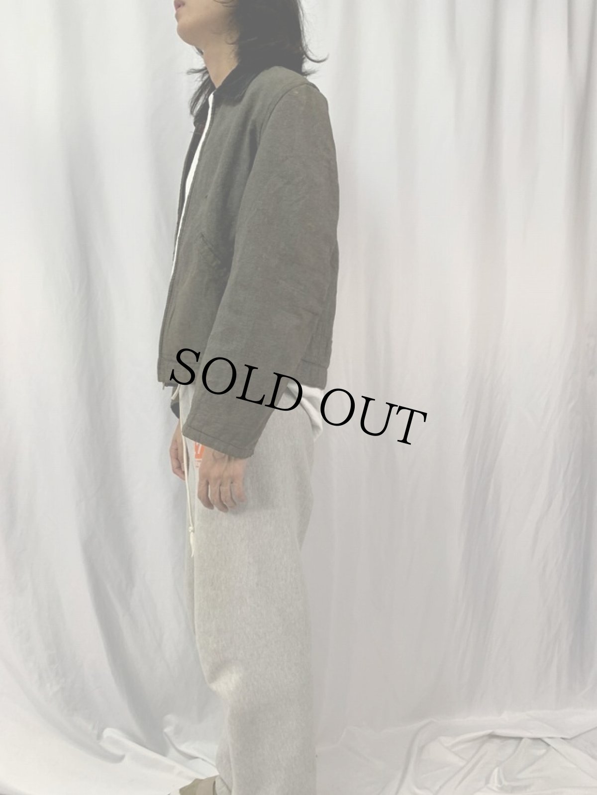 画像3: 50〜60's Sears ブランケットライナー ブラックシャンブレー カバーオール (3)