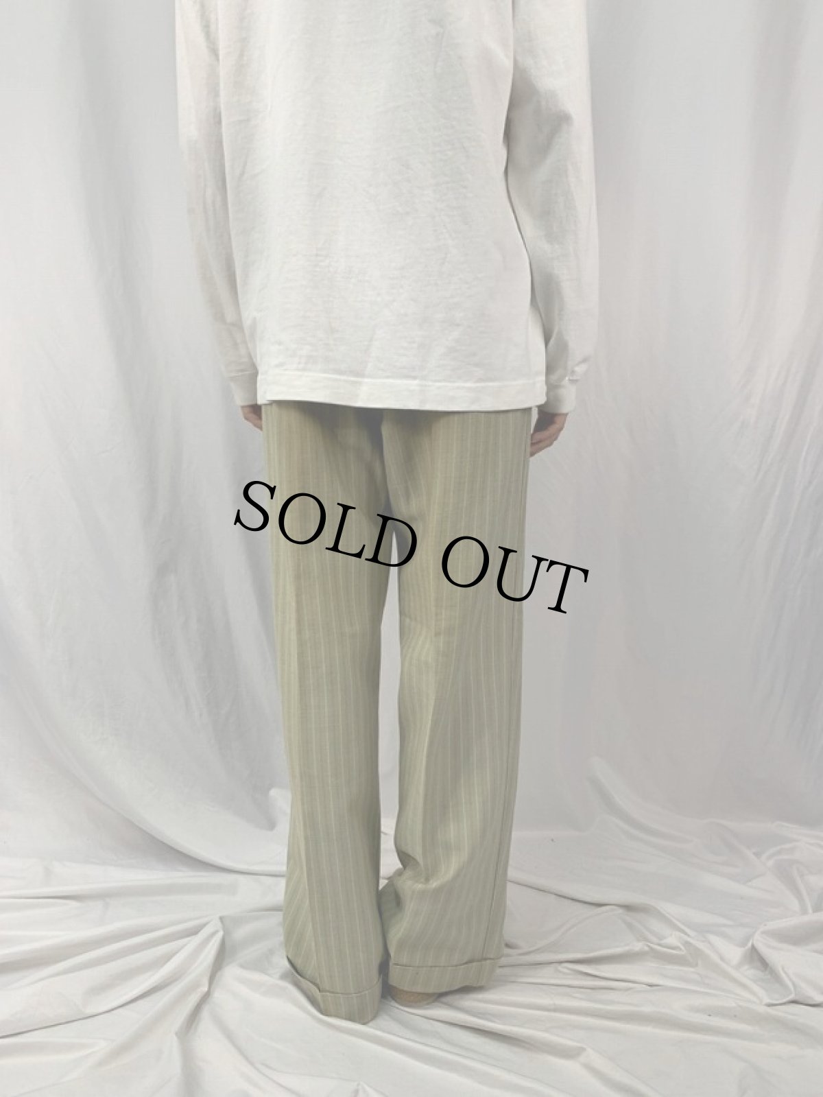 画像4: 50's Palm Beach マルチストライプ柄 ツータックウールスラックス W20-28 (4)