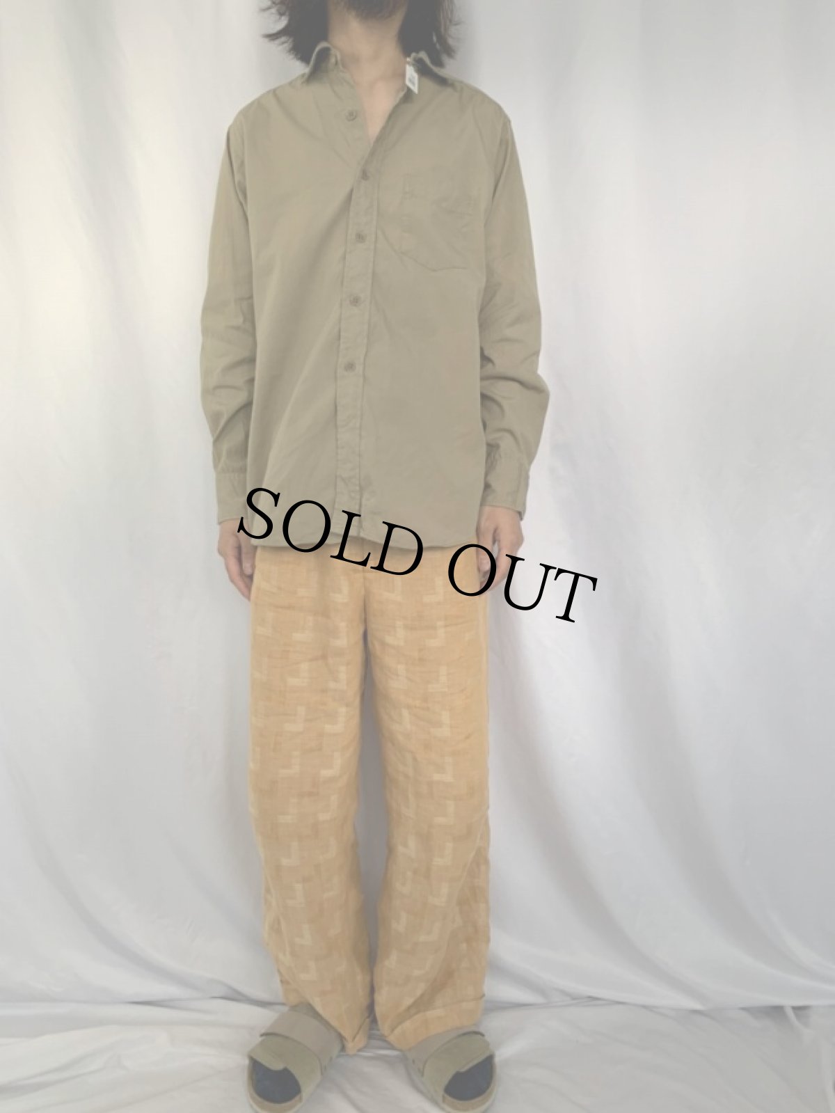 画像2: 50's U.S.AIR FORCE マチ付き コットンワークシャツ (2)