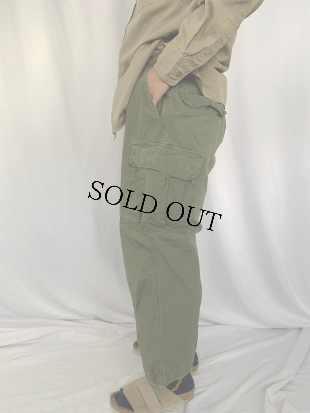 画像3: 60's U.S.ARMY ジャングルファティーグパンツ 4th SHORT LARGE (3)