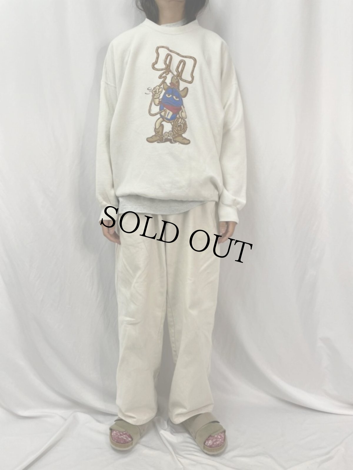 画像2: 90's m&m's USA製 キャラクタープリントスウェット XXL (2)