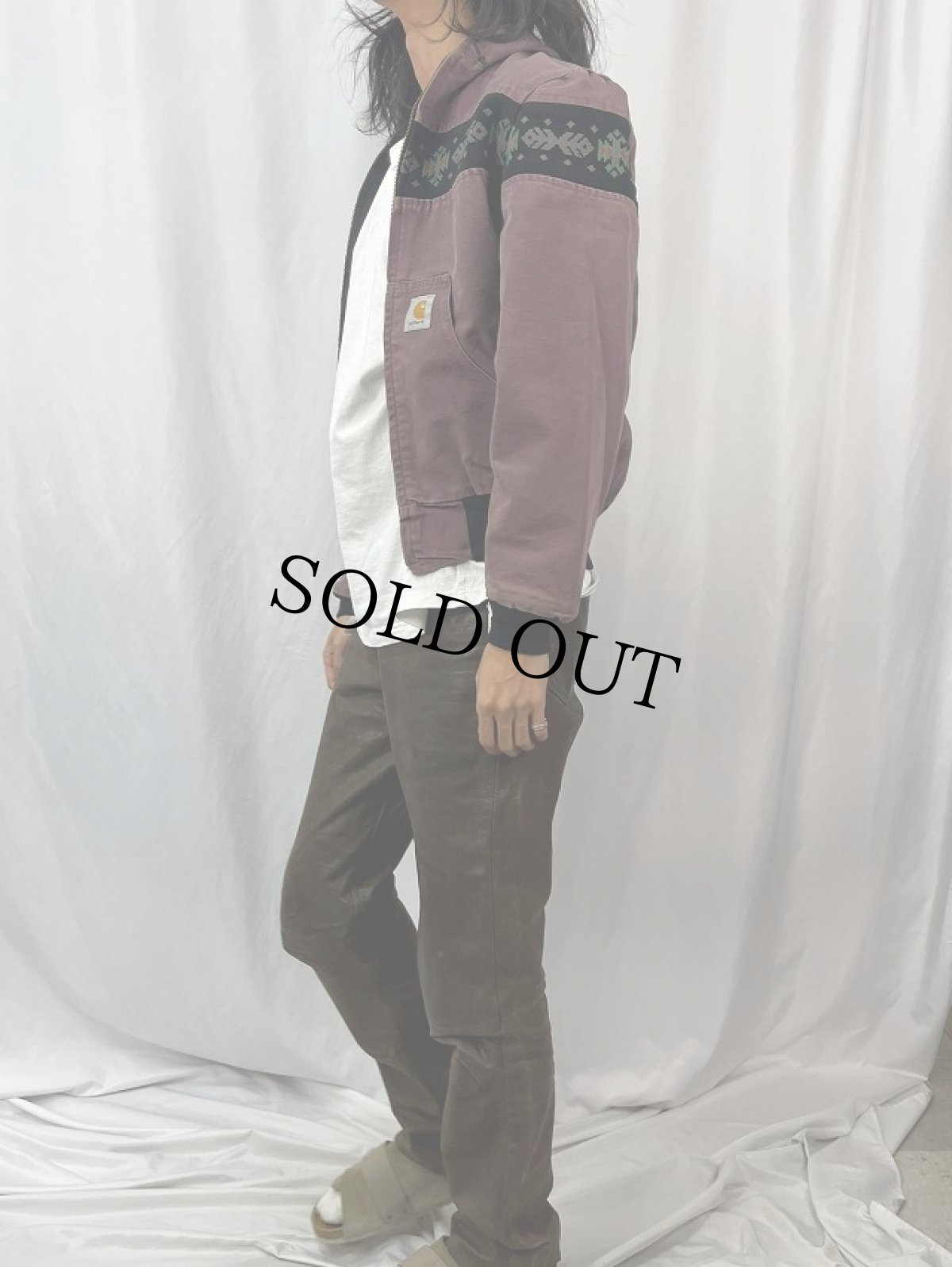 画像3: 90's Carhartt USA製 ネイティブ柄アクティブパーカー M (3)