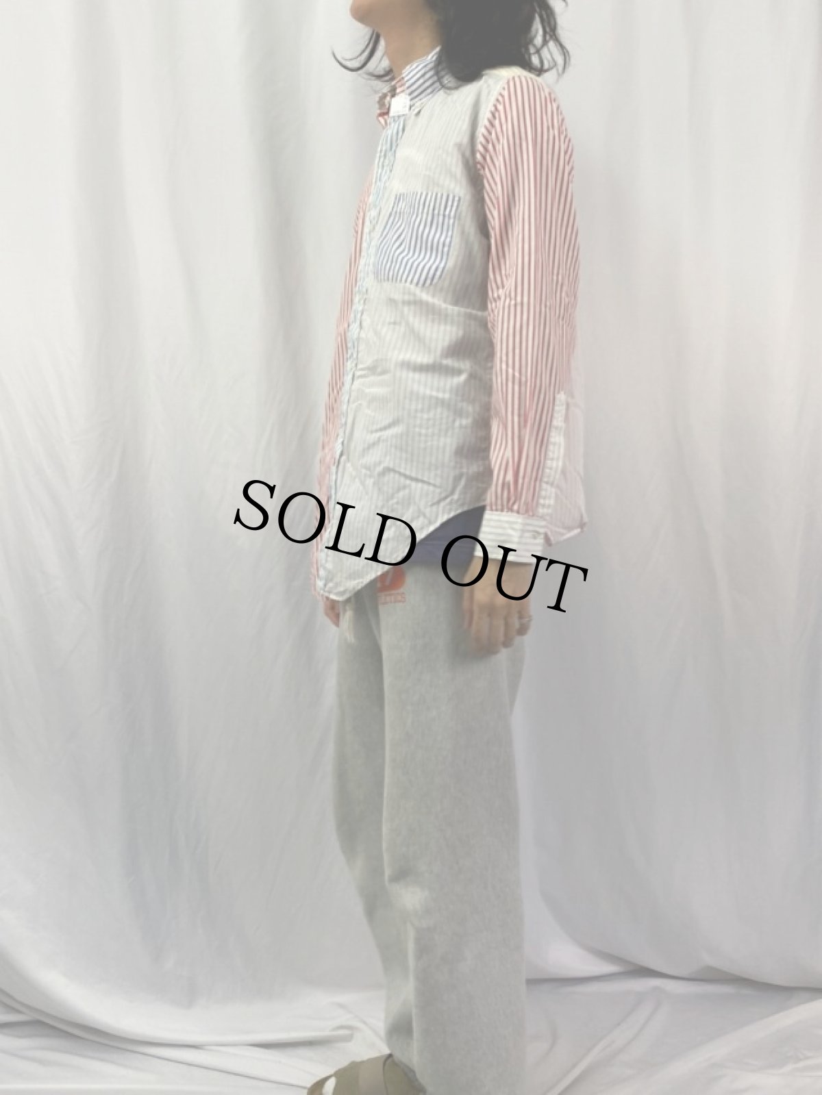 画像3: Brooks Brothers USA製 ストライプ柄 クレイジーパターン コットンボタンダウンシャツ (3)