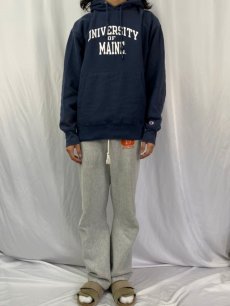 画像2: 00's Champion REVERSE WEAVE "UNIVERSITY OF MAINE" プリントスウェットフーディー L (2)