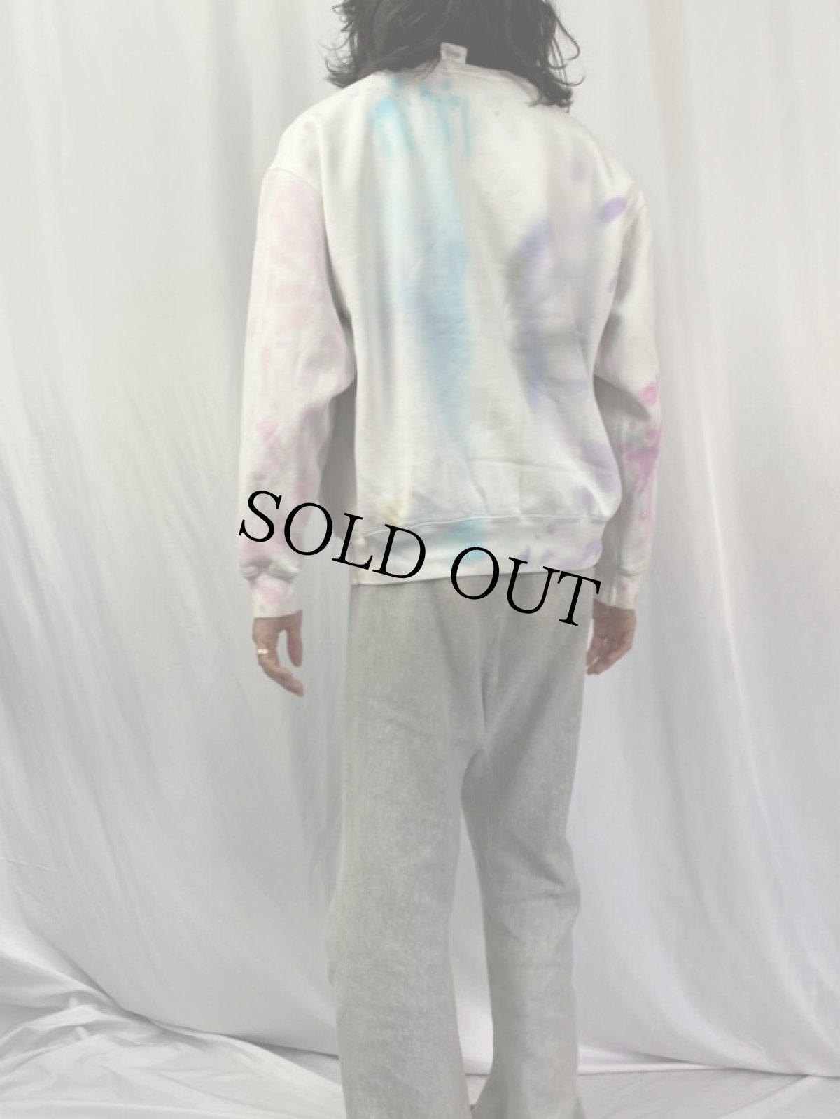 画像4: 90's POLO Ralph Lauren ロゴ刺繍 タイダイ染めスウェット L (4)