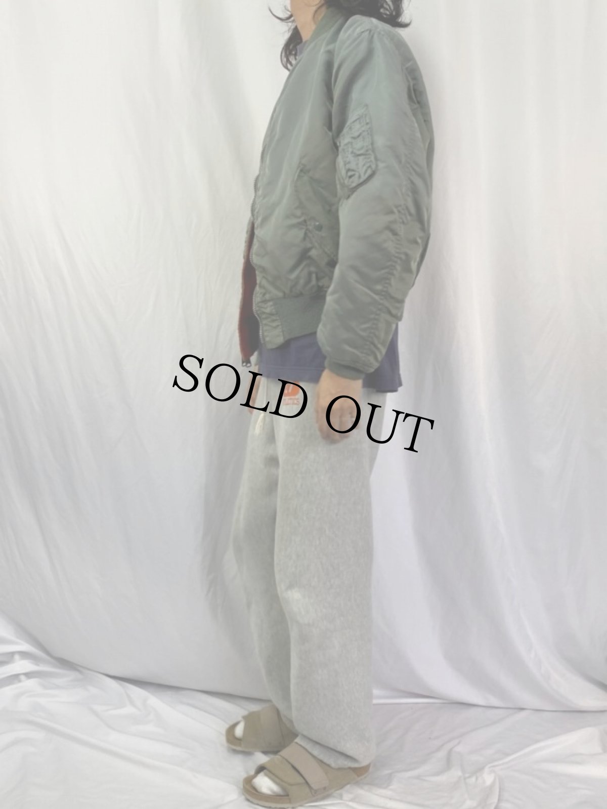 画像4: 90's〜 ALPHA INDUSTRIES,INC. 民間用 MA-1 フライトジャケット X-LARGE (4)