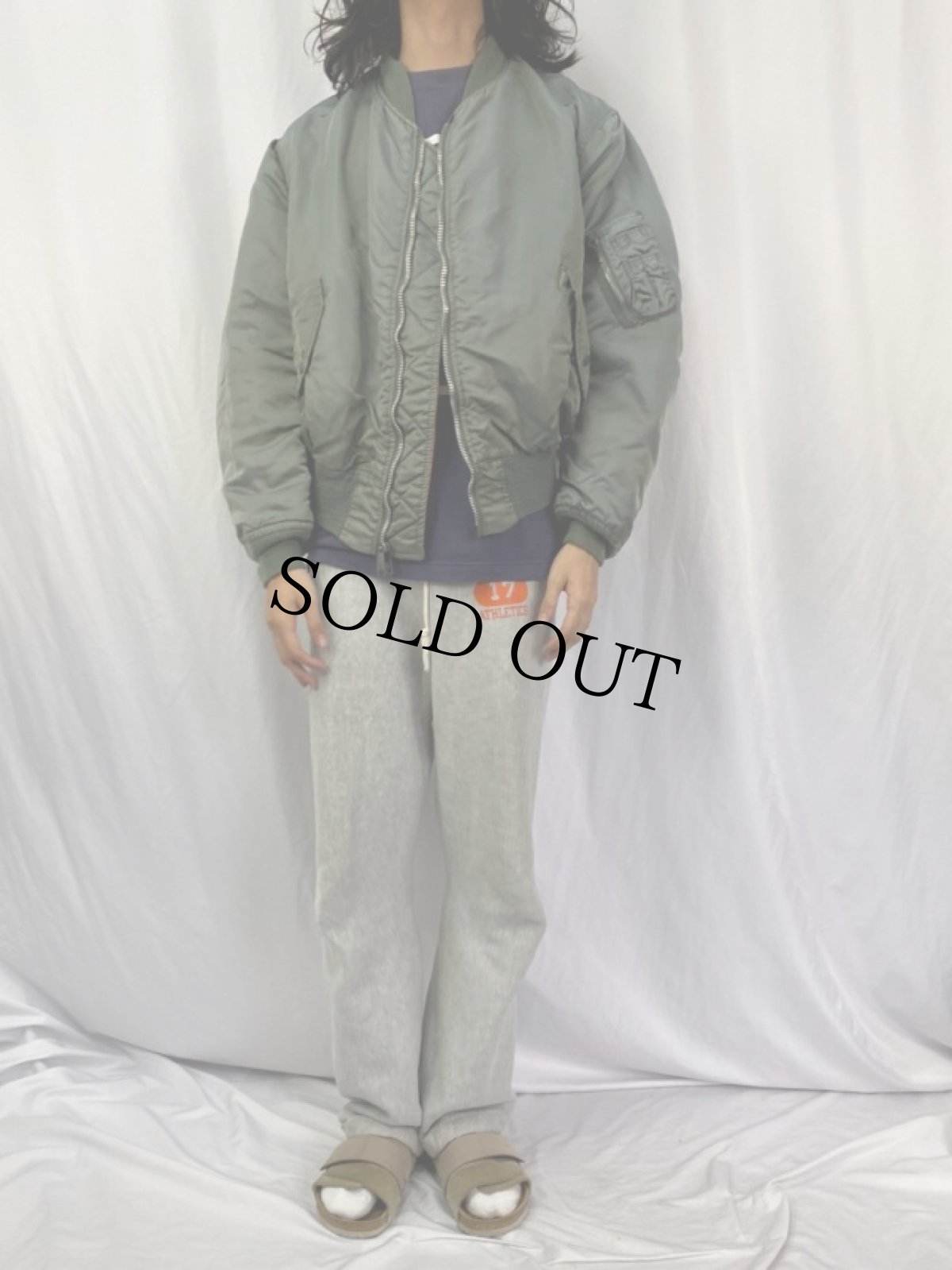 画像3: 90's〜 ALPHA INDUSTRIES,INC. 民間用 MA-1 フライトジャケット X-LARGE (3)