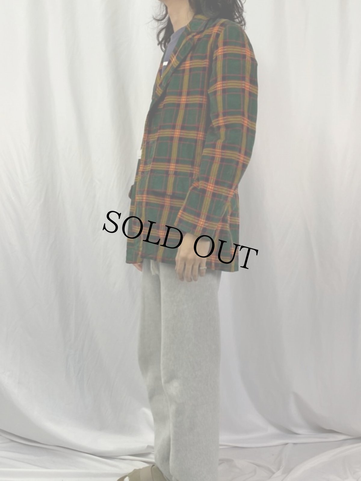 画像3: 60〜70's チェック柄 コーデュロイテーラードジャケット (3)