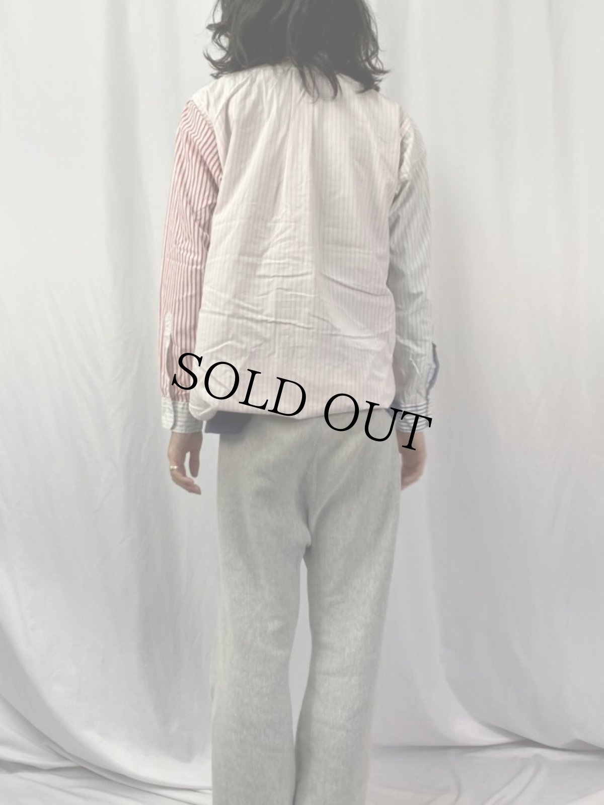 画像4: Brooks Brothers USA製 ストライプ柄 クレイジーパターン コットンボタンダウンシャツ (4)