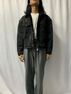 画像2: 90's Levi's USA製 70629 ブラックデニム ボアジャケット M (2)