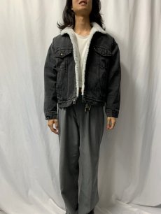 画像2: 90's Levi's 70609 USA製 ブラックデニム ボアジャケット L (2)