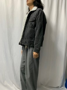 画像3: 90's Levi's 70609 USA製 ブラックデニム ボアジャケット L (3)