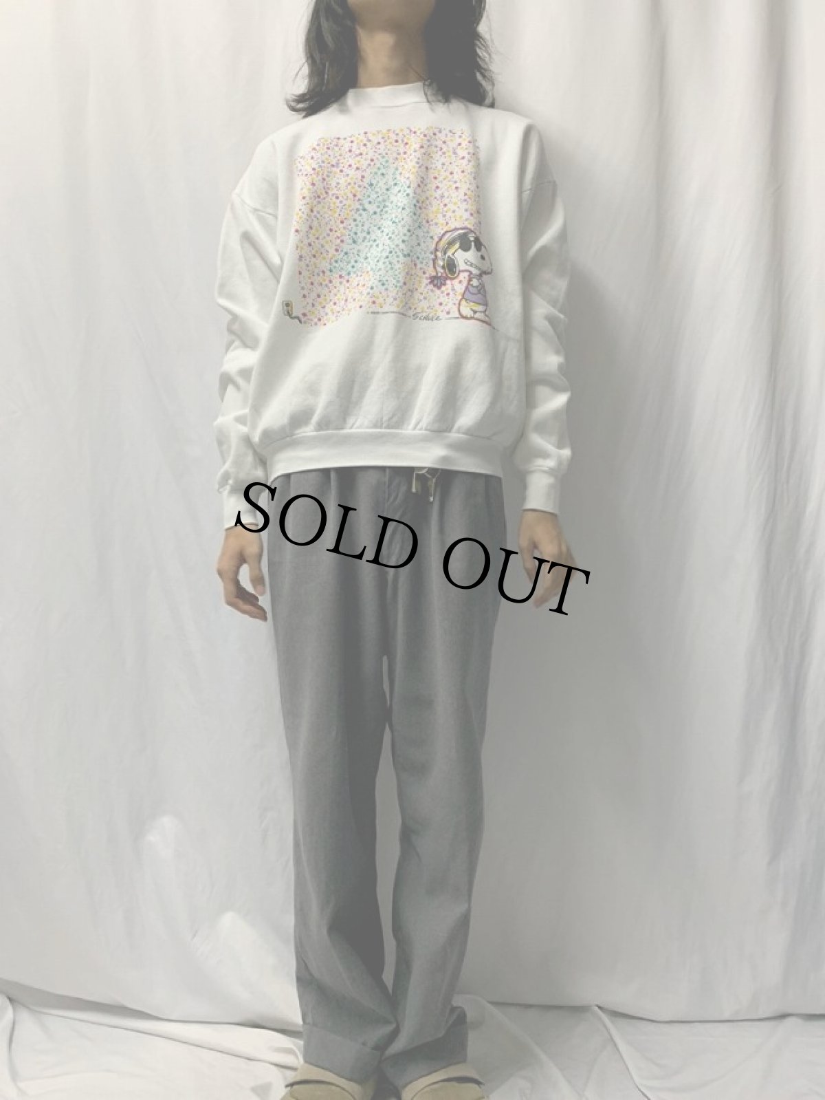 画像2: 80〜90's USA製 SNOOPY クリスマスツリー プリントスウェット XL (2)