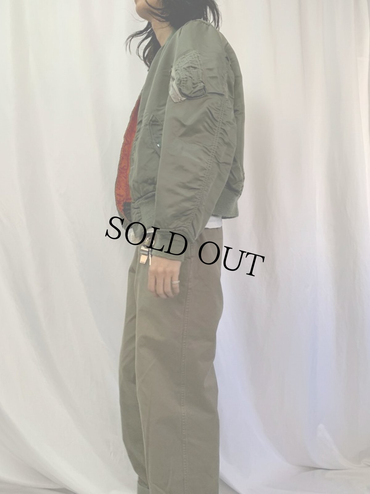 画像3: 80〜90's USAF MA-1 フライトジャケット LARGE (3)