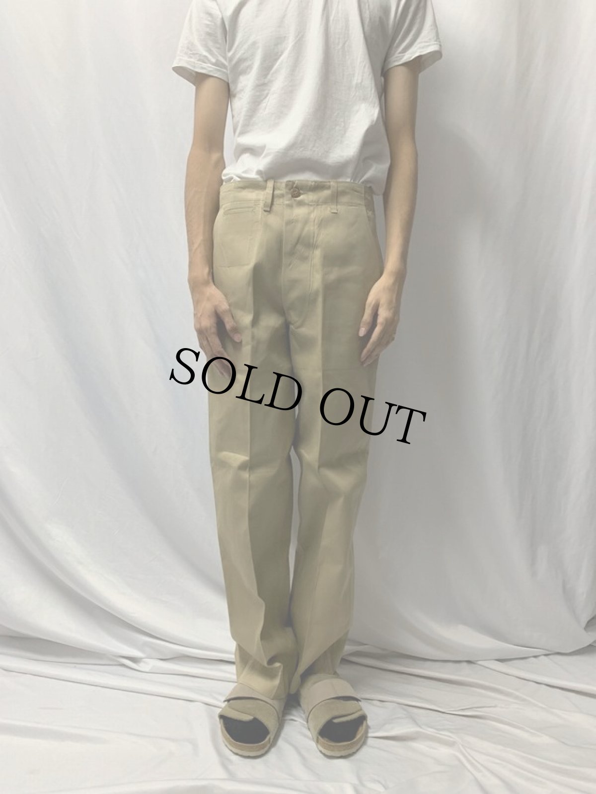 画像2: 40's U.S.ARMY 糊付け＆プレス チノトラウザーズ W30 (2)