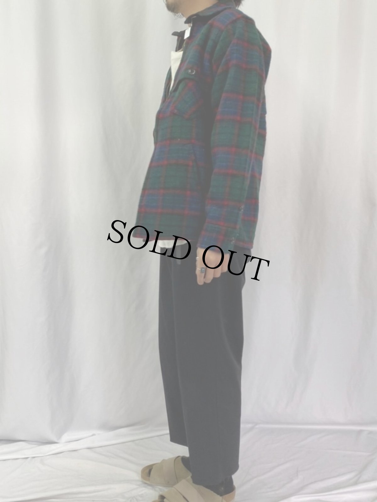 画像7: 80's JOHNSON USA製 チェック柄 ウールシャツジャケット (7)