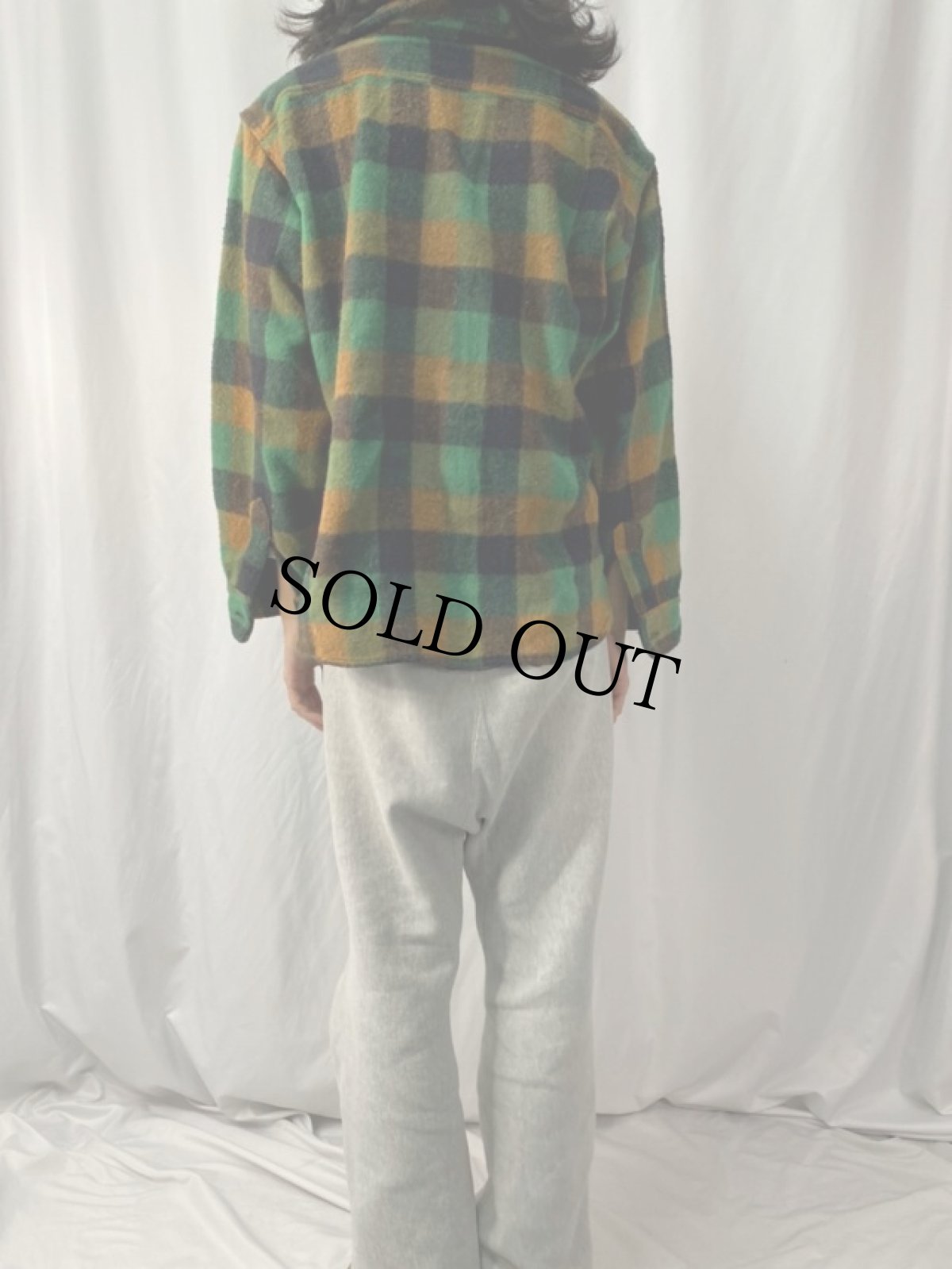 画像4: 60's BIG MIKE チェック柄 ウールシャツ (4)