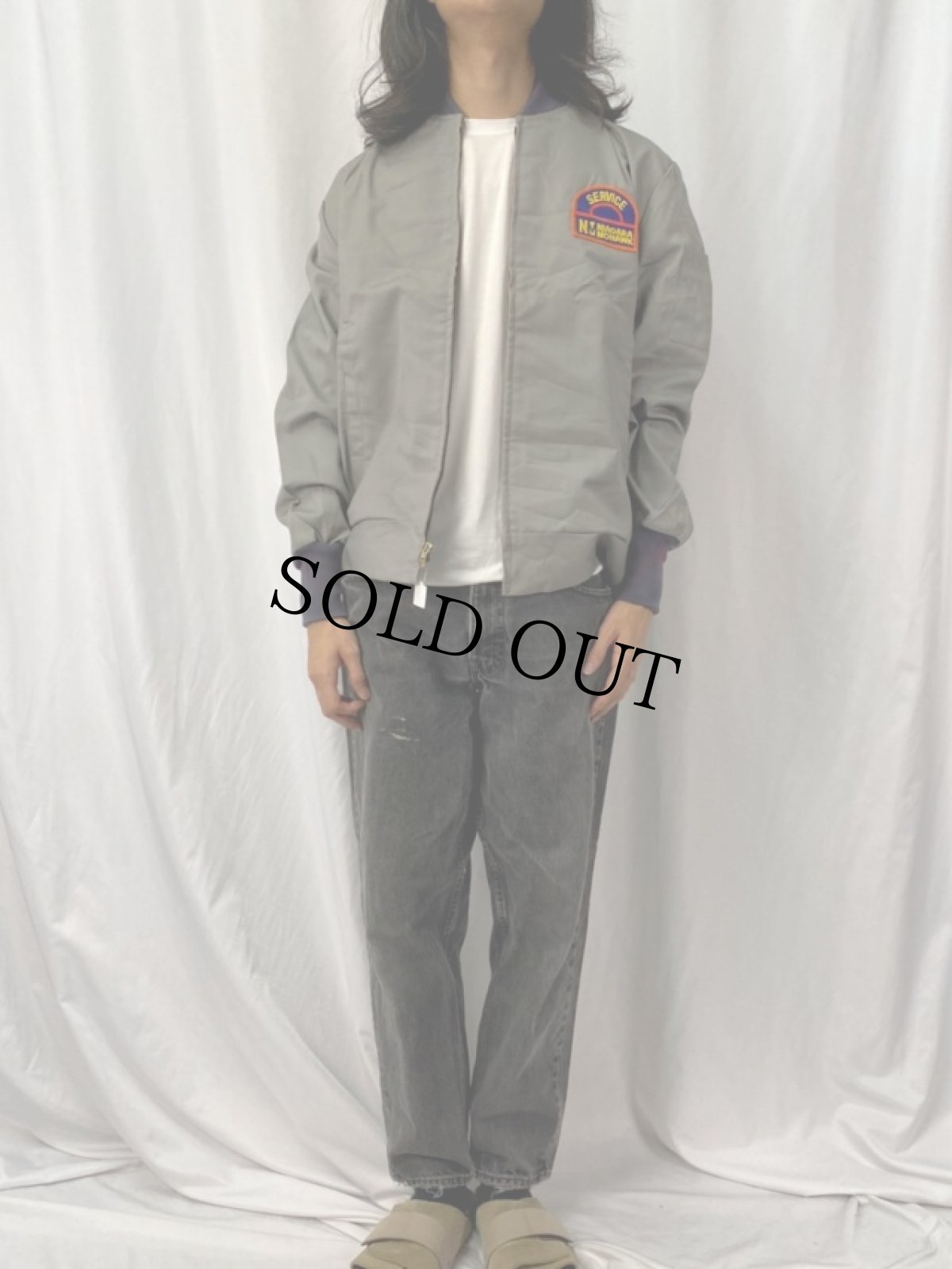 画像2: 60〜70's Patent-Gac "SERVICE NIGARA MOHAWK" ジップジャケット size44 (2)