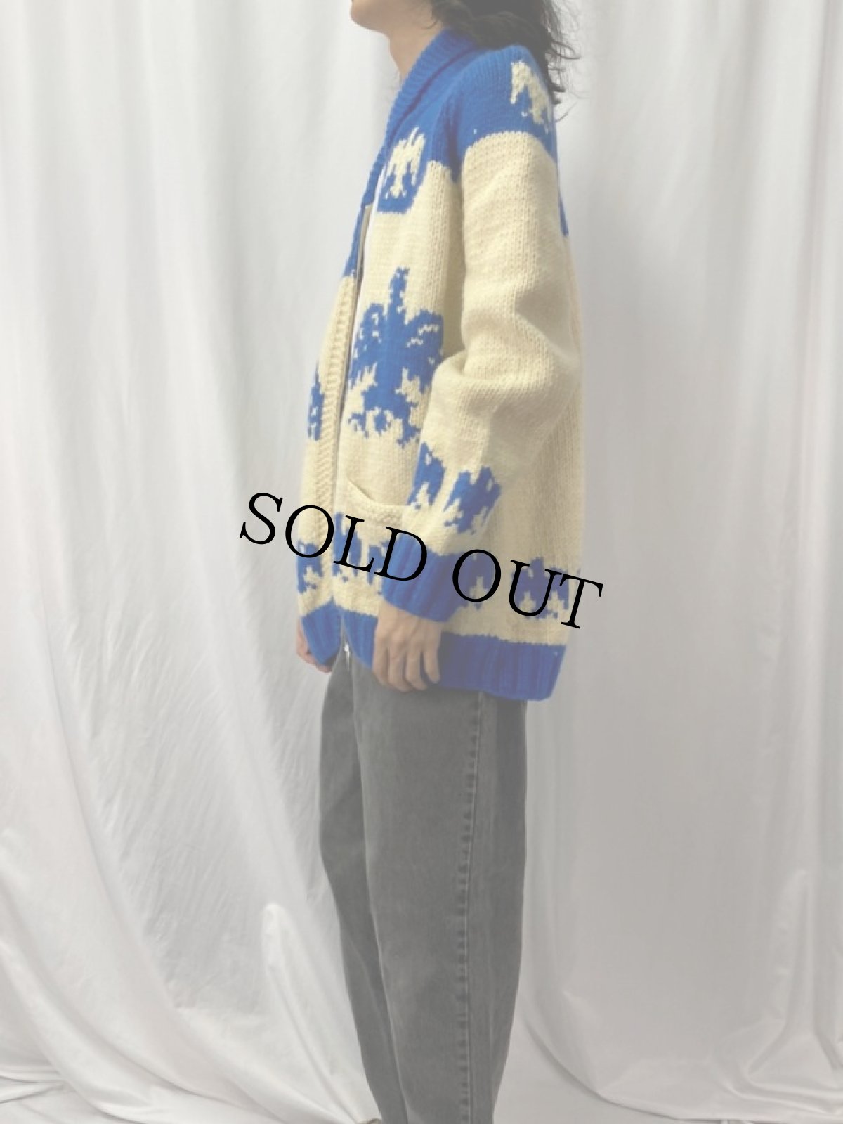 画像3: 【SALE】 70's サンダーバード柄 カウチンニットジャケット (3)