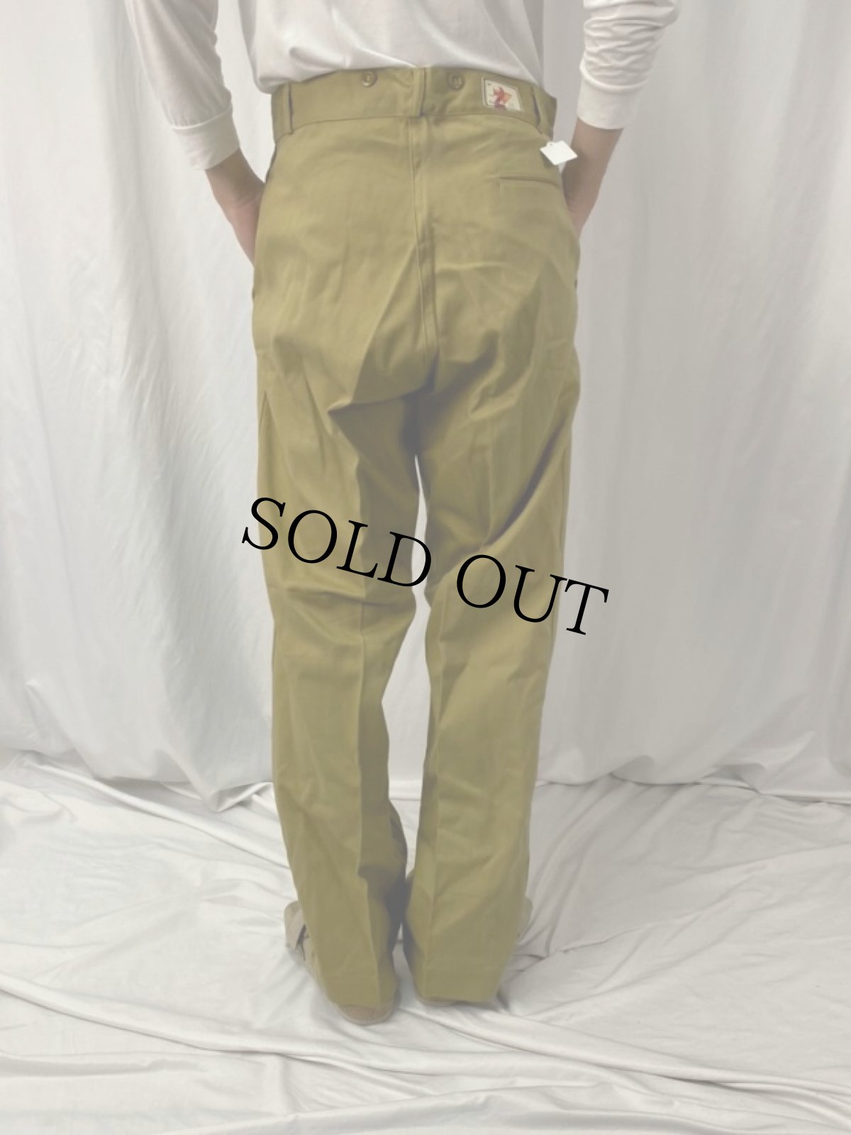 画像4: 〜40's HAUGH BRAND コットンツイルワークスラックス DEADSTOCK W32 (4)