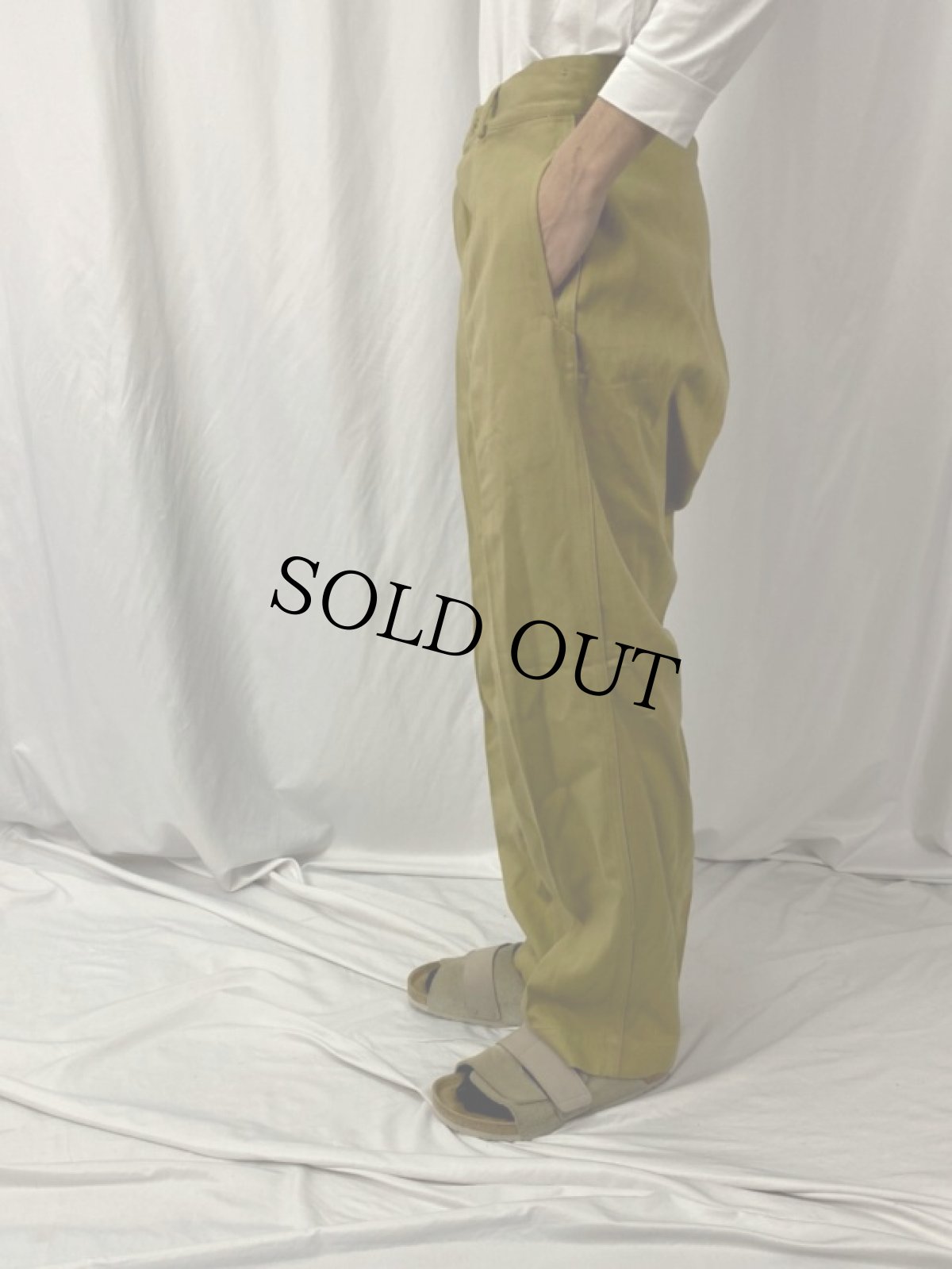 画像3: 〜40's HAUGH BRAND コットンツイルワークスラックス DEADSTOCK W32 (3)