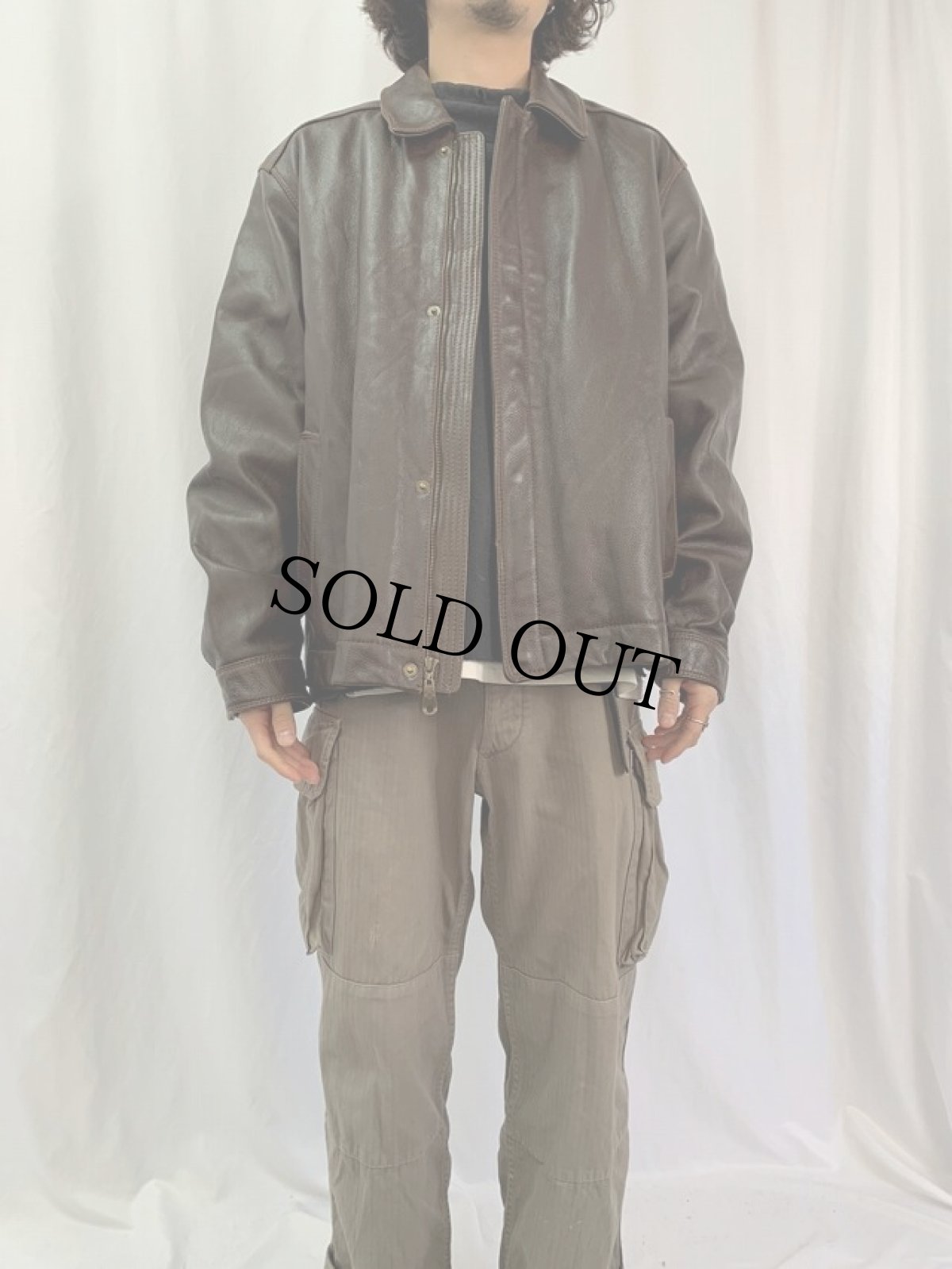 画像2: Columbia ライナー付き レザージャケット XL (2)